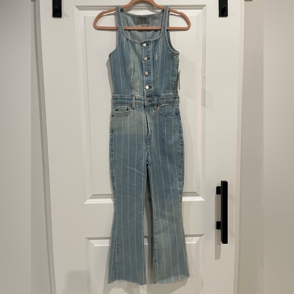 Etica Striped Denim Jumpsuit - Picture 4 of 6